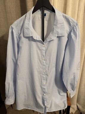 Old Navy Light Blue Pinstripe Button-Up Blouse size 3X NWOT